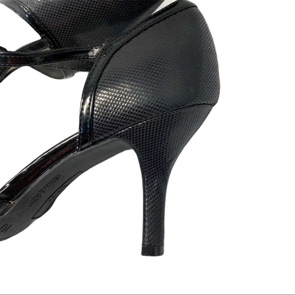 Fioni Black Pointy Toe T Strap Heels- Size 10 - Picture 10 of 14